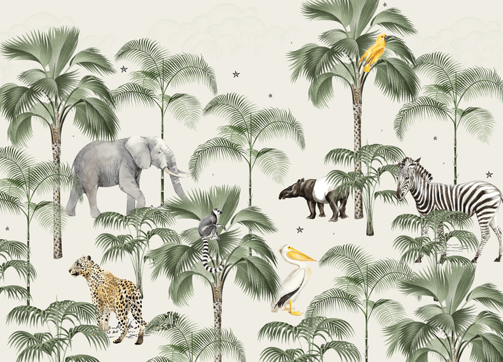 Palm Wildlife Wallpaper Mural