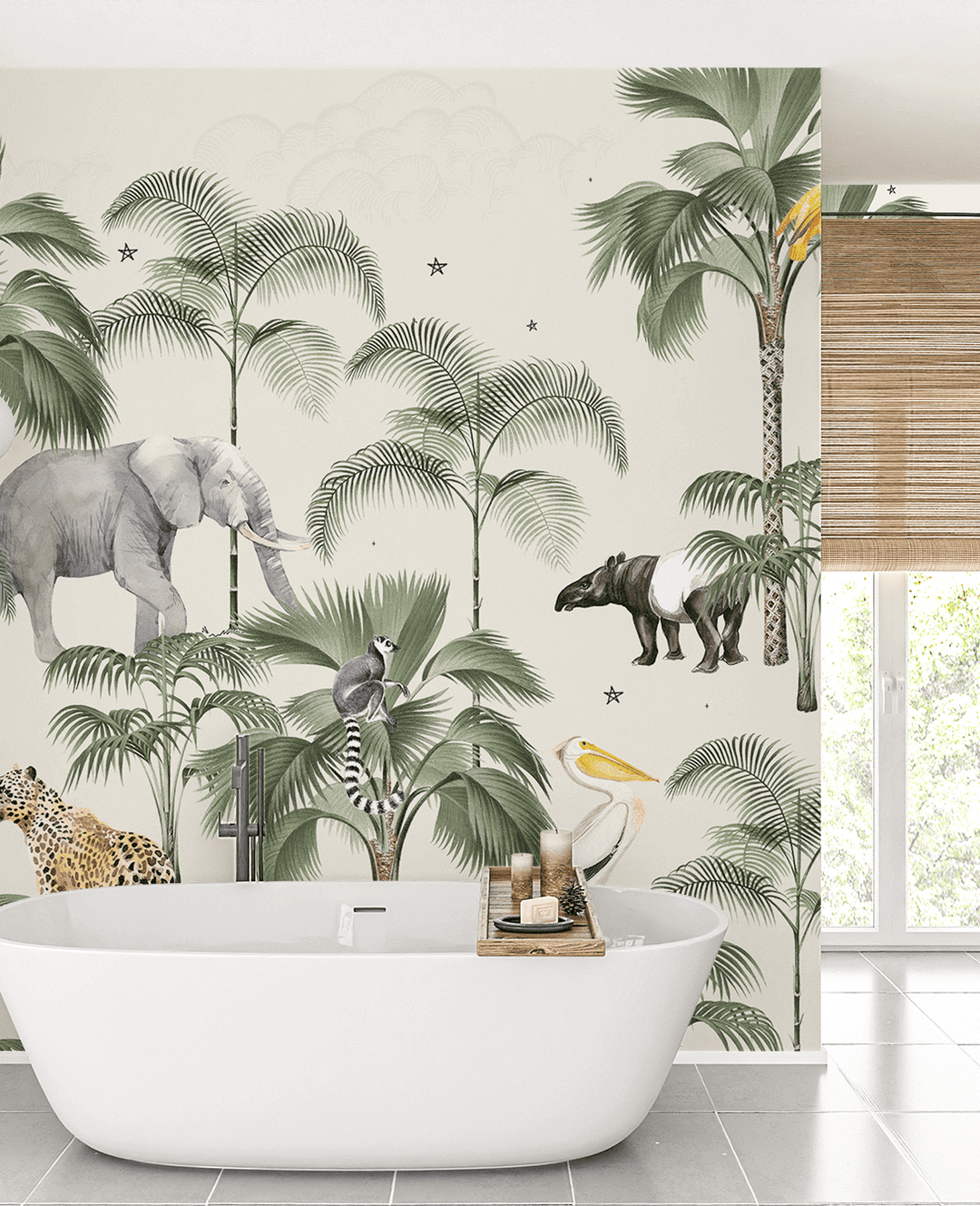 Palm Wildlife Wallpaper Mural