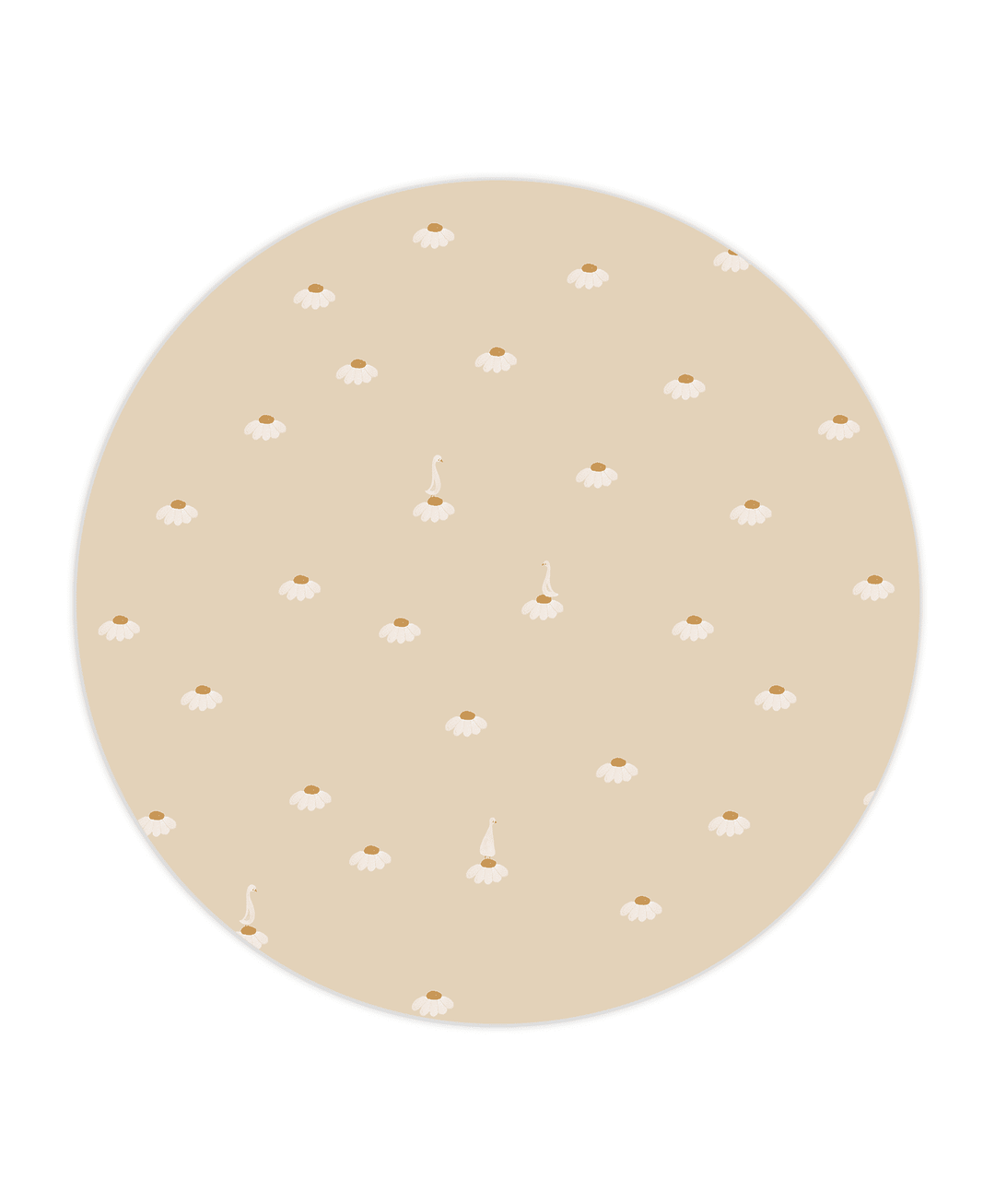 Sweet Camomile Soft Almond Wallpaper Circle Mural