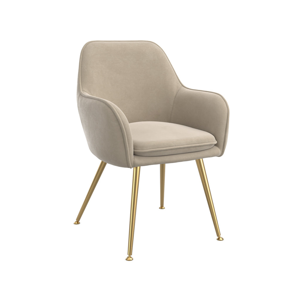 HO+ME Tara Dining Set of Two Dining Chairs in Fawn Velvet
