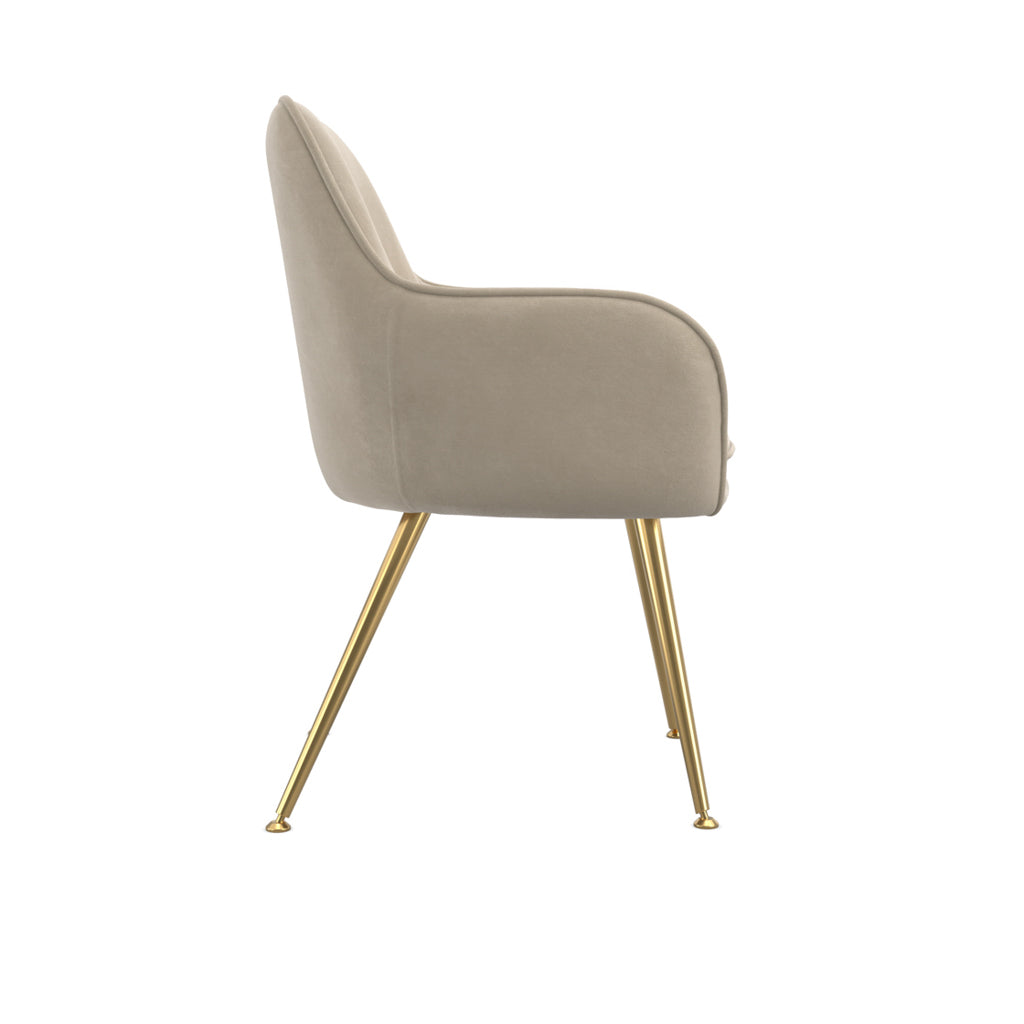 HO+ME Tara Dining Set of Two Dining Chairs in Fawn Velvet
