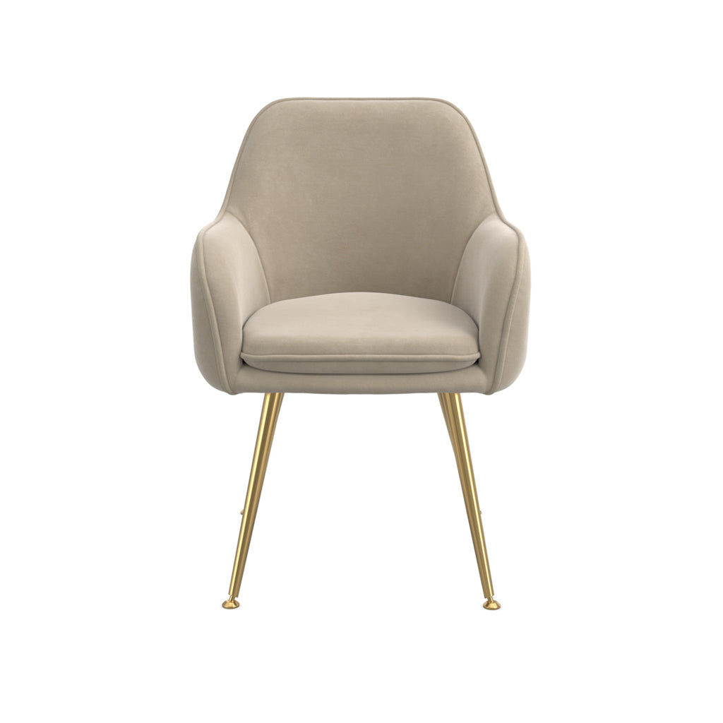 HO+ME Tara Dining Set of Two Dining Chairs in Fawn Velvet