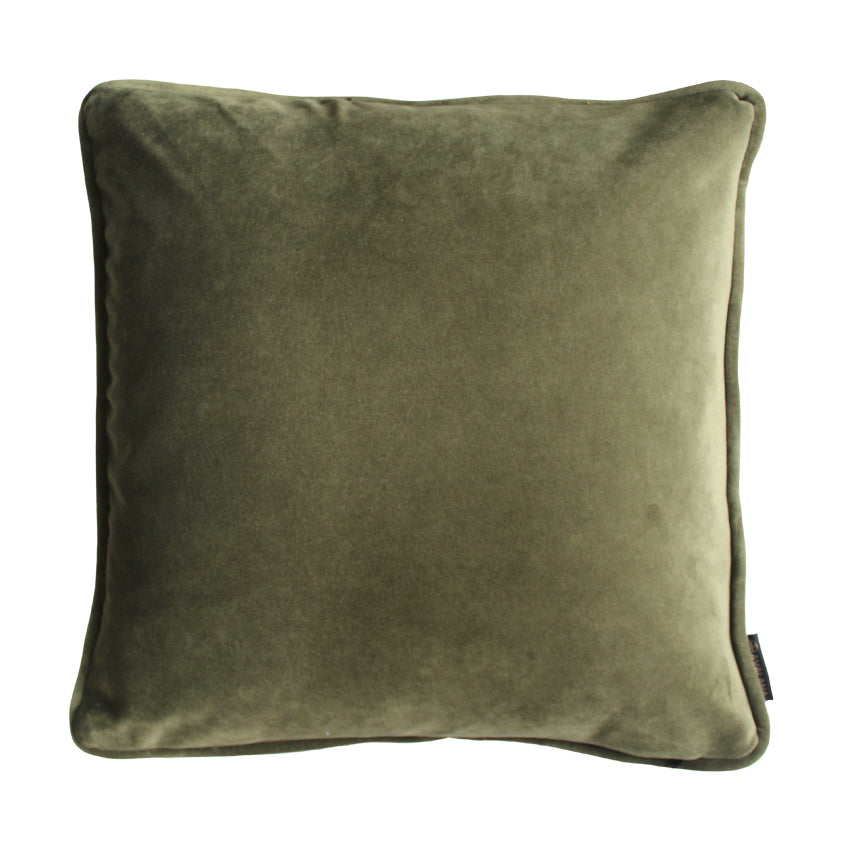 Avalana Blush Tropics Piped Velvet Cushion-Beaumonde