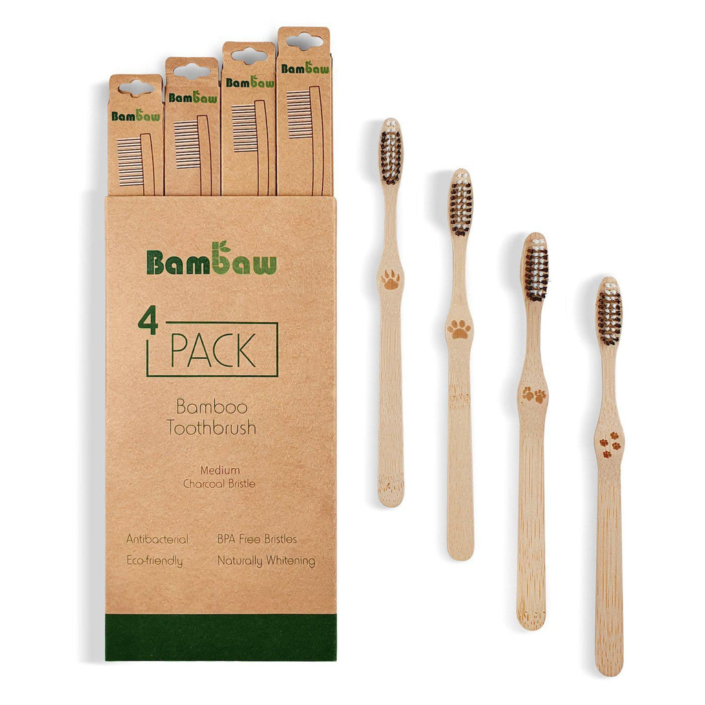 Bambaw Bamboo Toothbrushes 4-pack Medium-Beaumonde