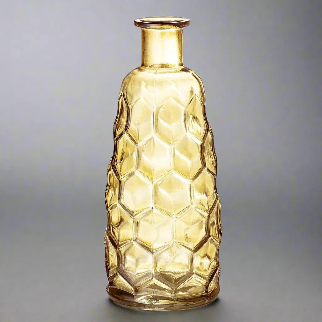 Bloomingville Yellow Pressed Glass Vase-Beaumonde