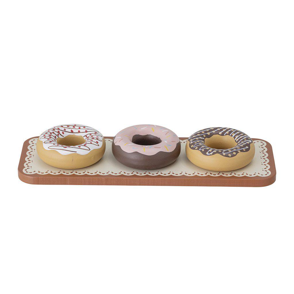 Bloomingville Elsie Doughnuts Cake Wooden Play Food Toy Set-Beaumonde