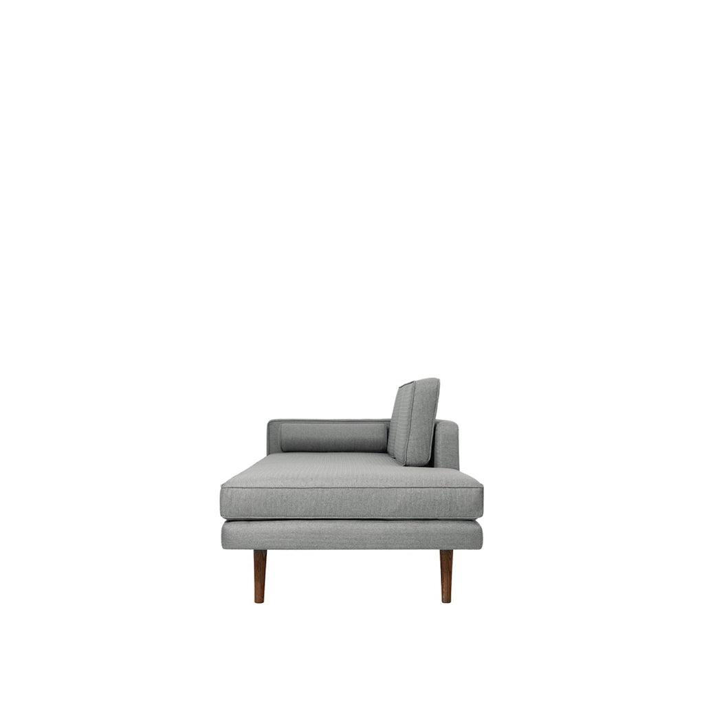 Broste Copenhagen Wind Tweed Chaise Longue Grey Left Sided-Beaumonde