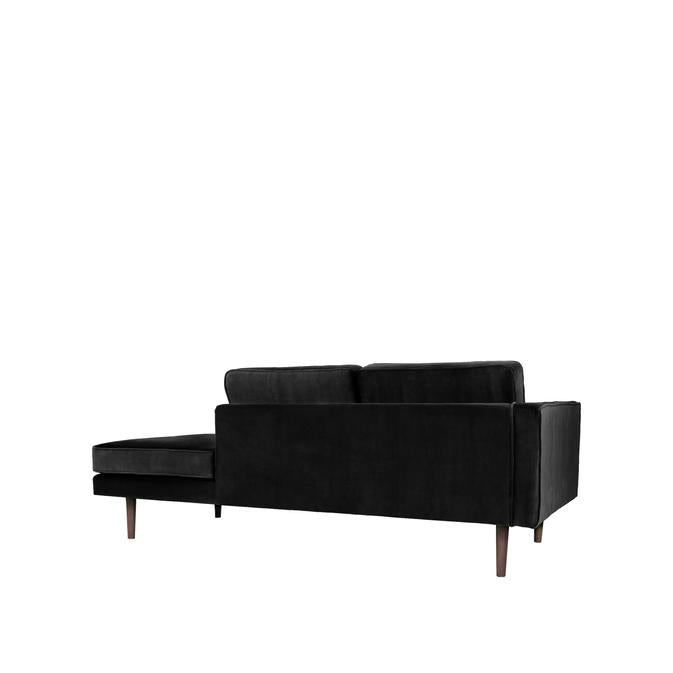 Broste Copenhagen Wind Velvet Chaise Longue In Black, Left Sided-Beaumonde