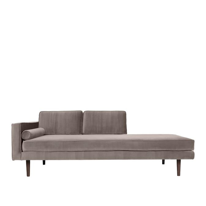 Broste Copenhagen Wind Velvet Chaise Longue Light Grey - Left Sided-31001118-Beaumonde
