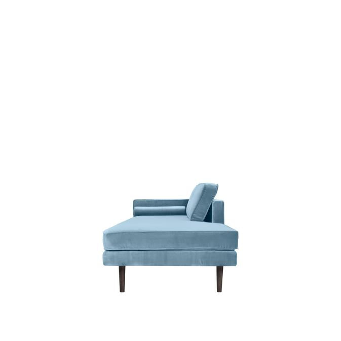Broste Copenhagen Wind Velvet Chaise Longue In Pastel Blue, Left Sided-Beaumonde