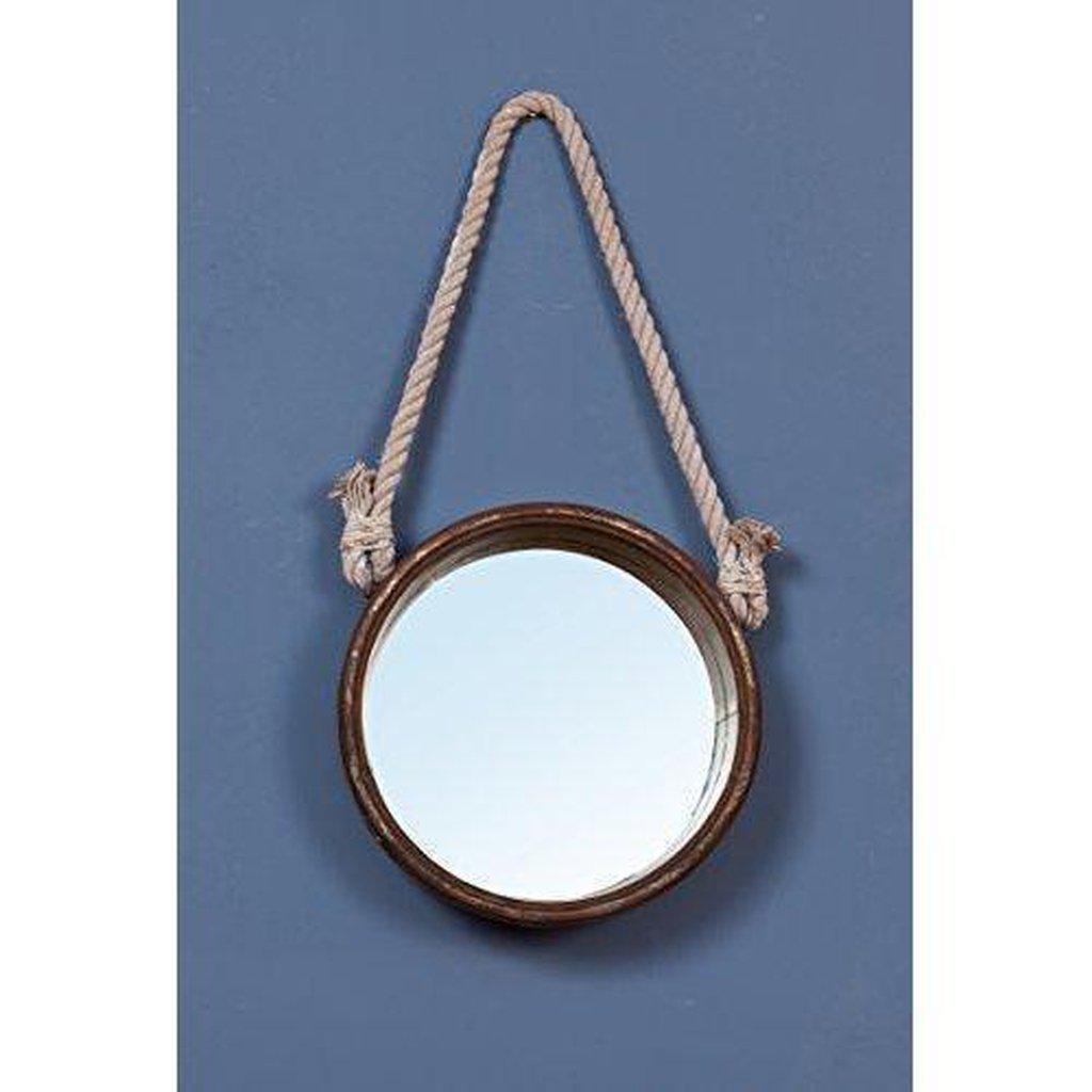 Chehoma Nancy Grey Round Hanging Mirror-Beaumonde