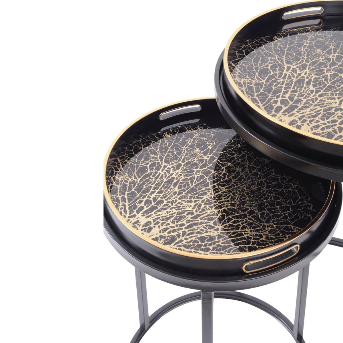 Beaumonde Home Coral Reef Design Set of Two Side Tables-Beaumonde