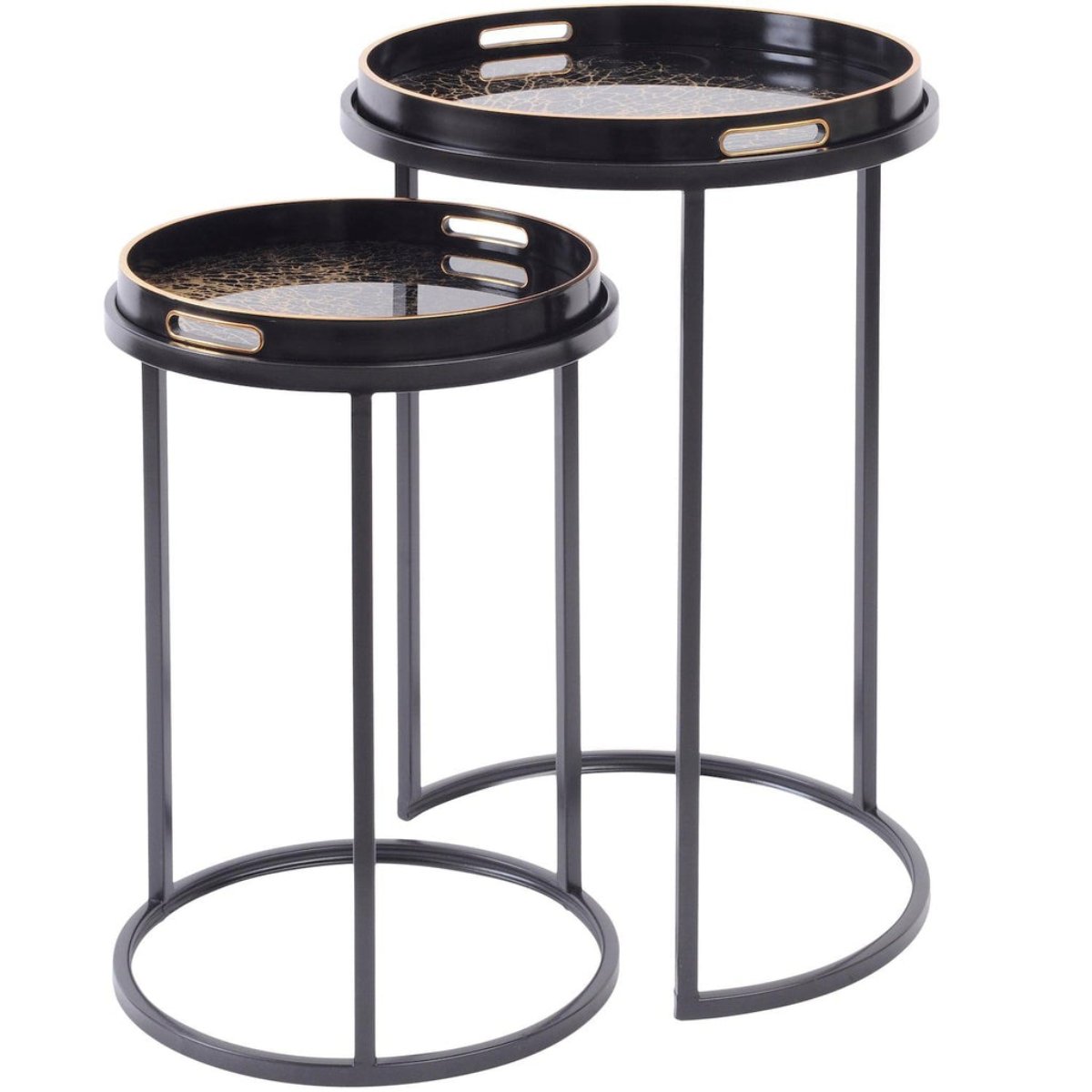 Beaumonde Home Coral Reef Design Set of Two Side Tables-Beaumonde