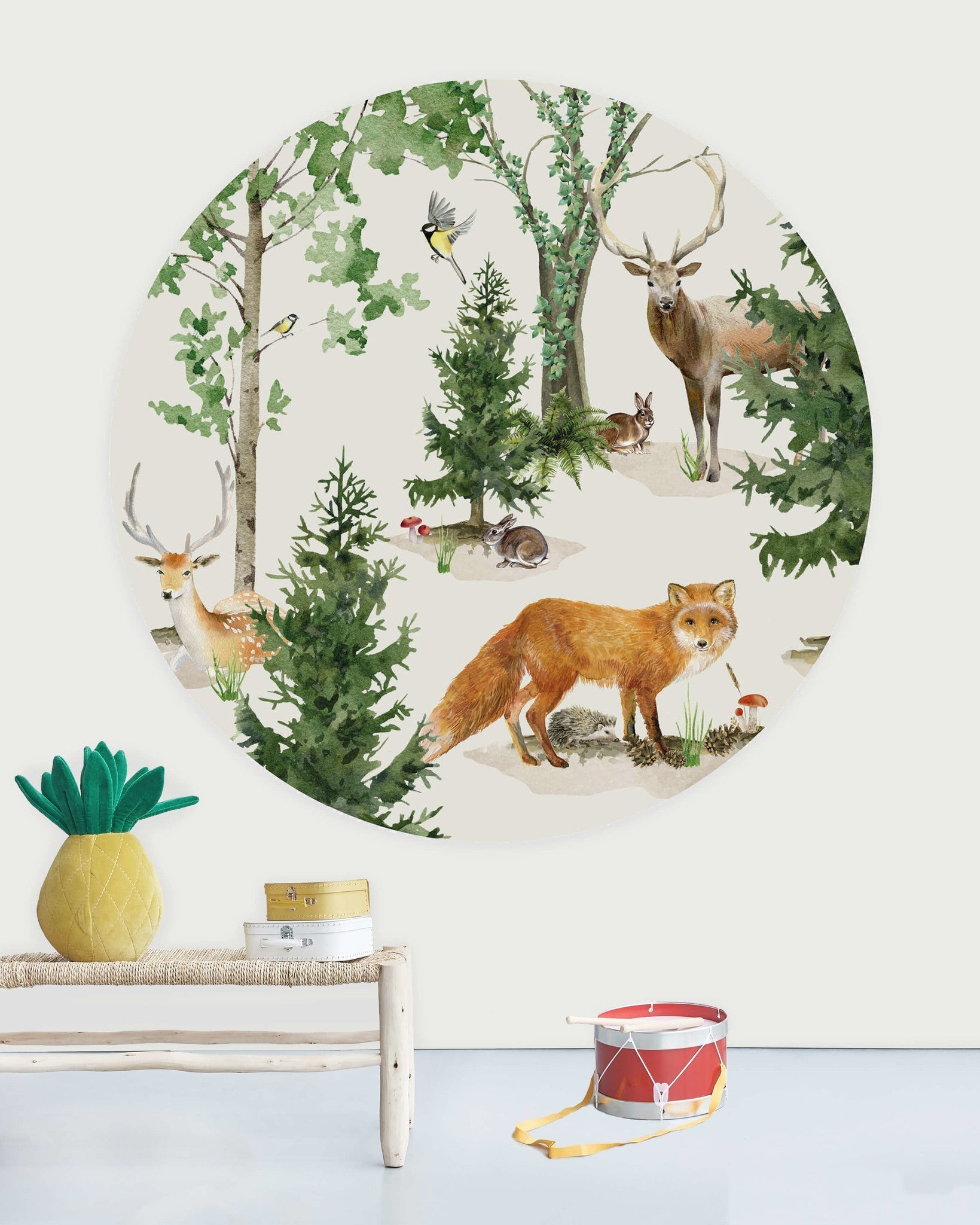 Creative Lab Amsterdam Forest Life Wallpaper Circle Mural-Beaumonde