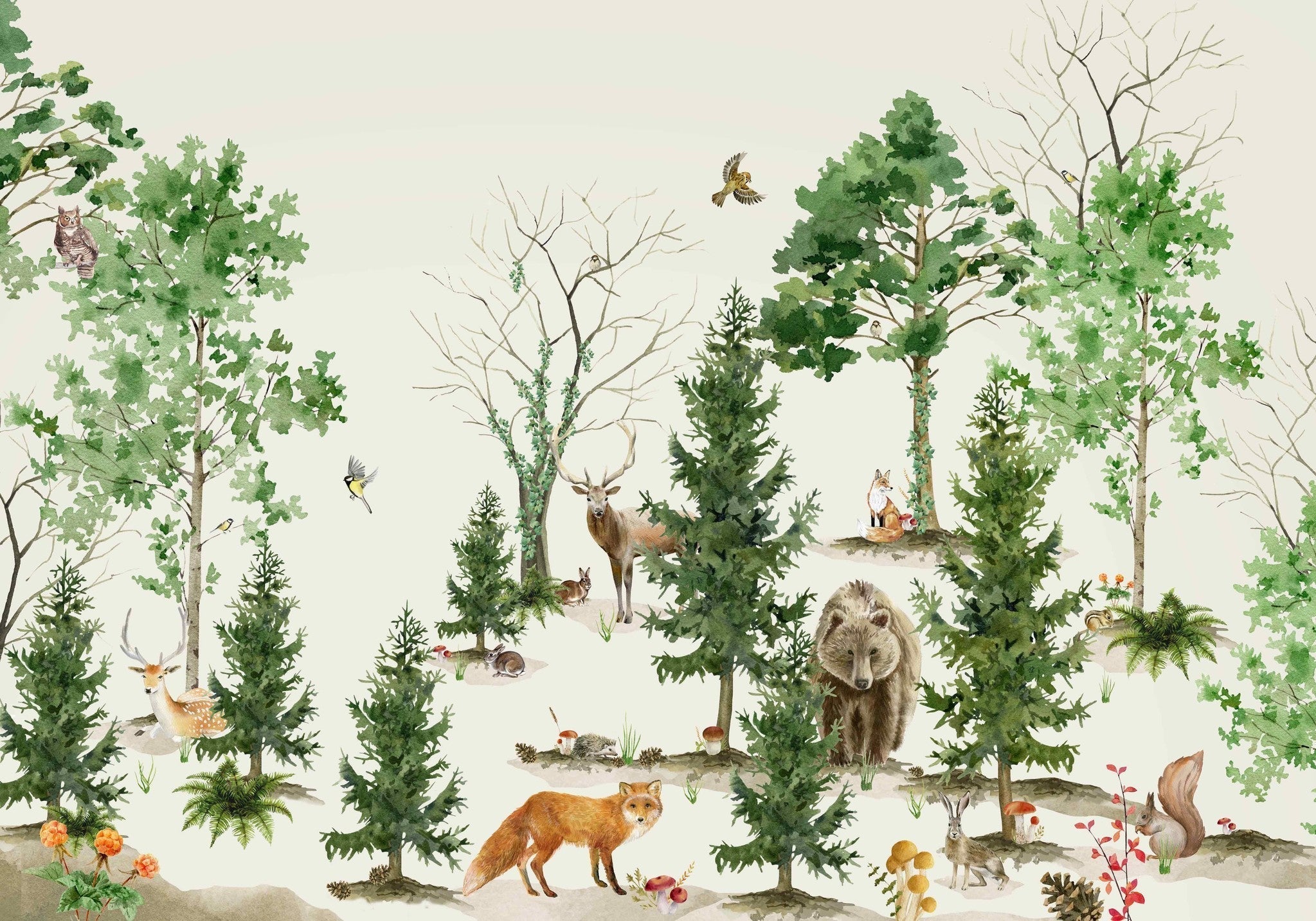 Creative Lab Amsterdam Forest Life Wallpaper Circle Mural-Beaumonde