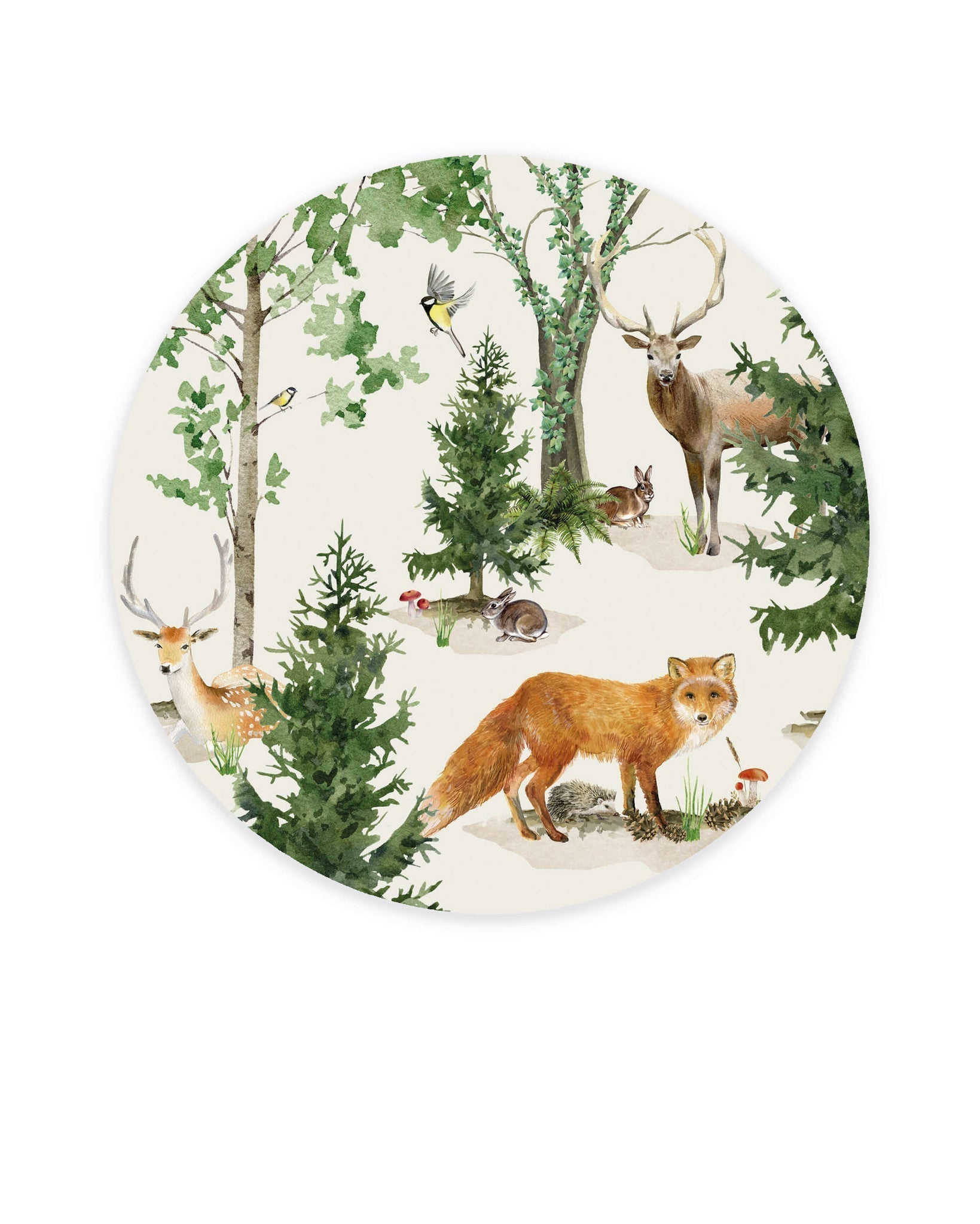Creative Lab Amsterdam Forest Life Wallpaper Circle Mural-Beaumonde