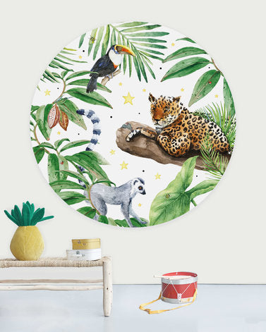 Creative Lab Amsterdam Jungle Tiger Wallpaper Circle Mural-Beaumonde