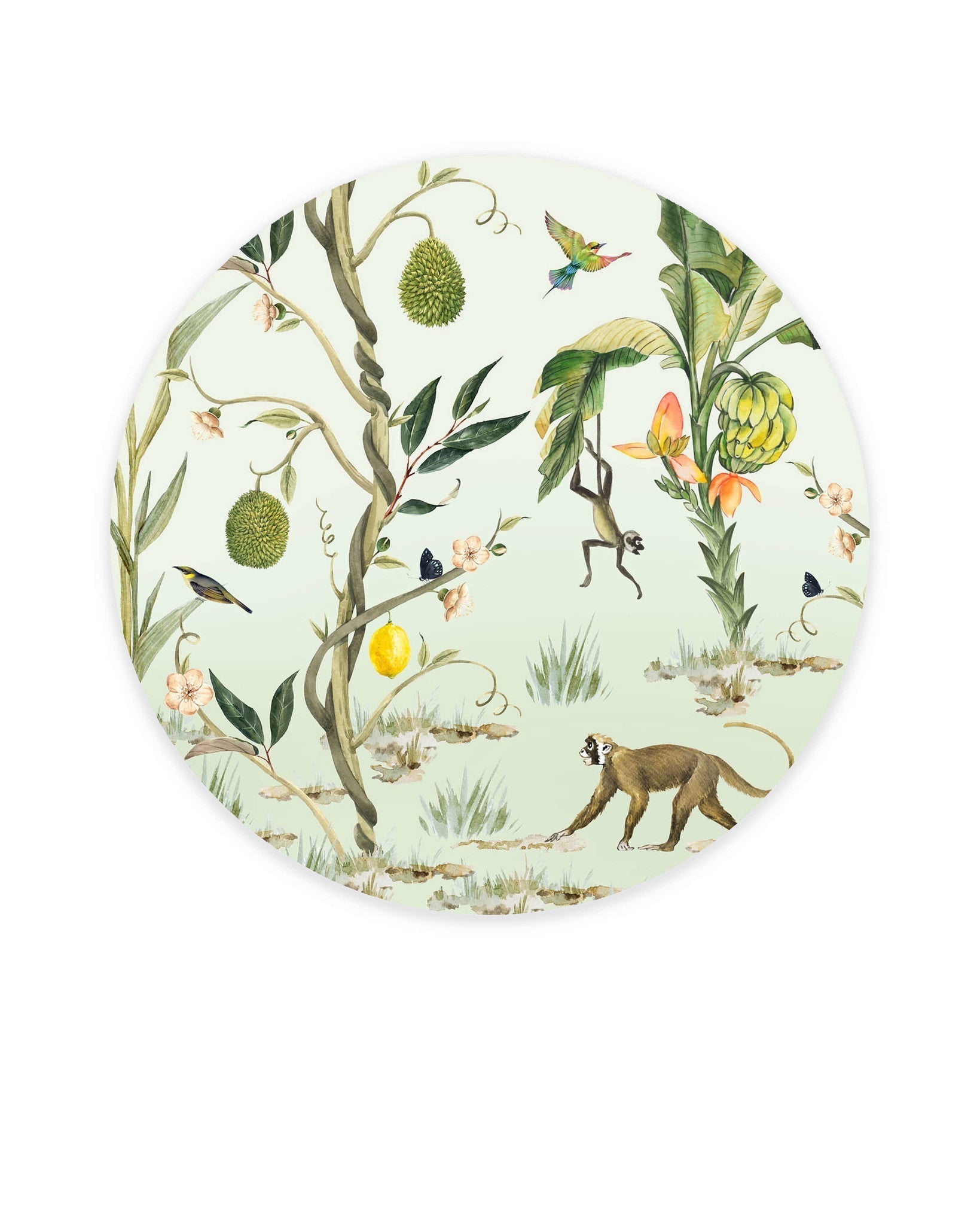 Creative Lab Amsterdam Monkey Life Wallpaper Circle Mural-Beaumonde
