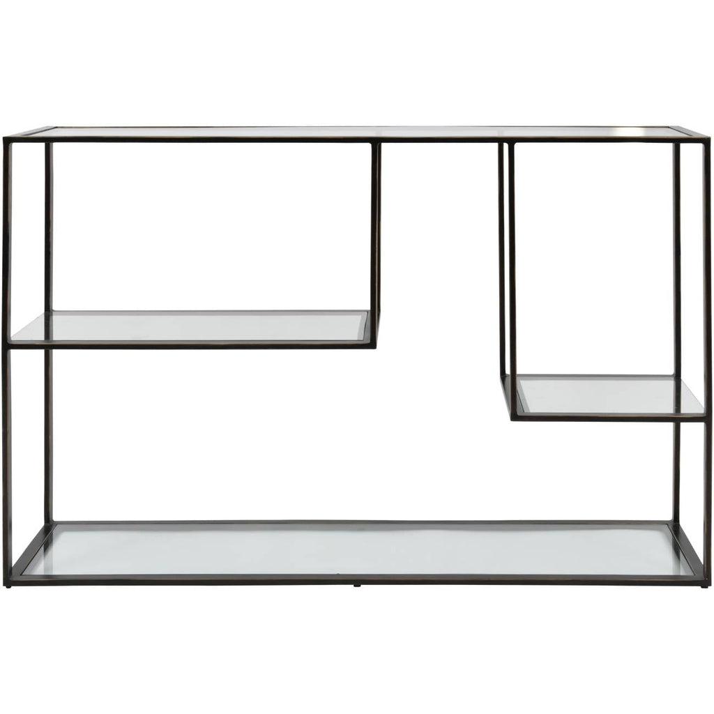 Beaumonde Home Delano Gilded Bronze Metal and Glass Console Table-Beaumonde