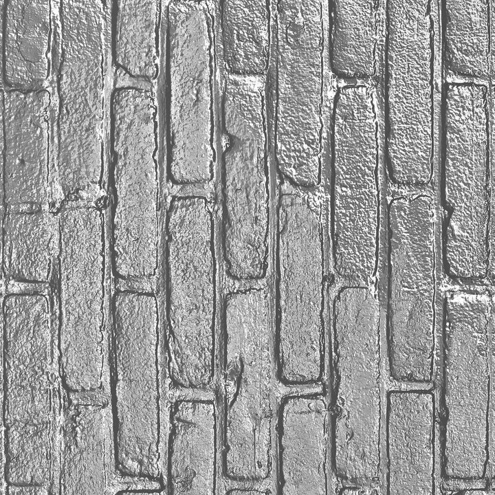 Silver Grey Brick Wallpaper