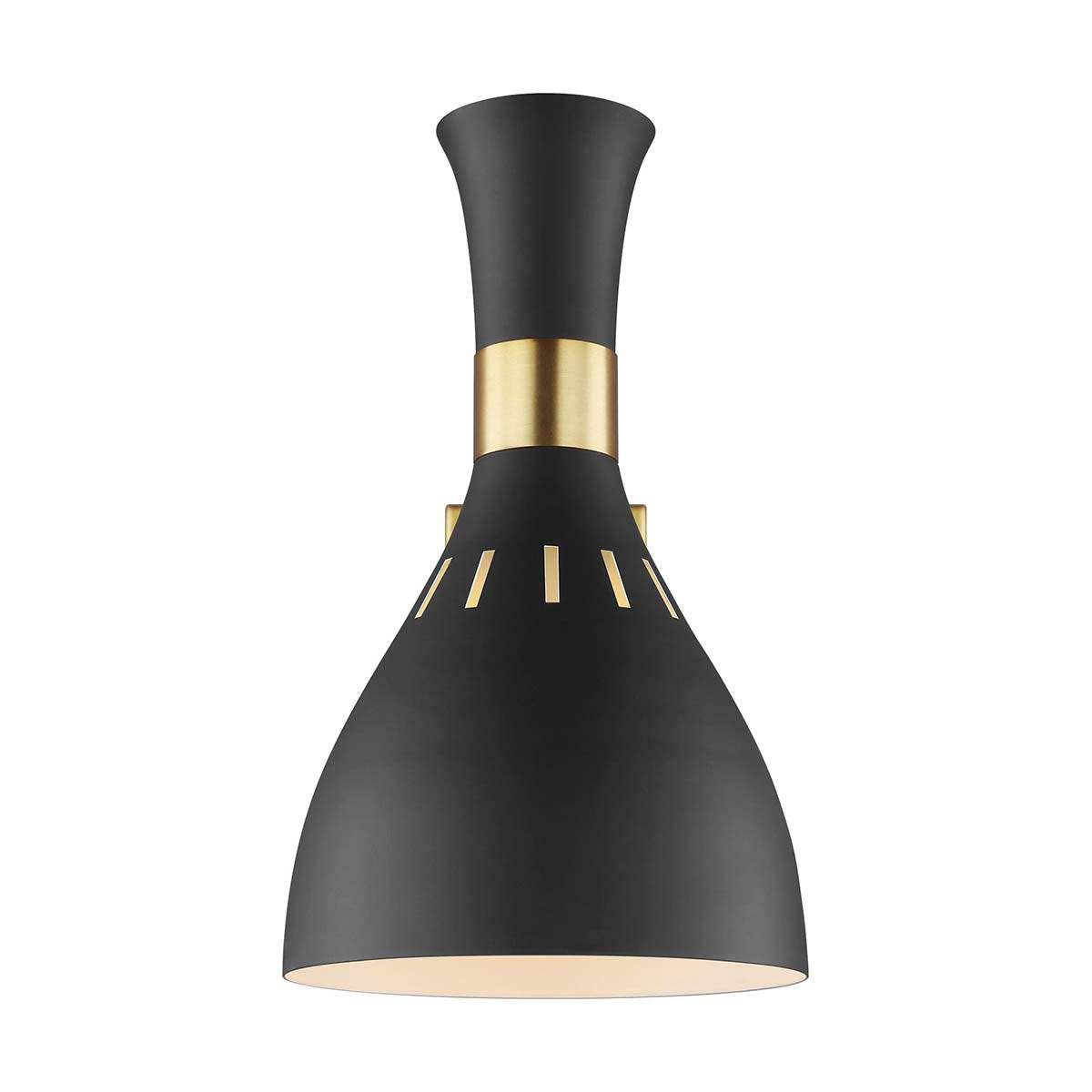Elstead Lighting Feiss Joan 1 Light Wall Light - Midnight Black & Burnished Brass-FE-JOAN1-MB-5024005391616-Beaumonde