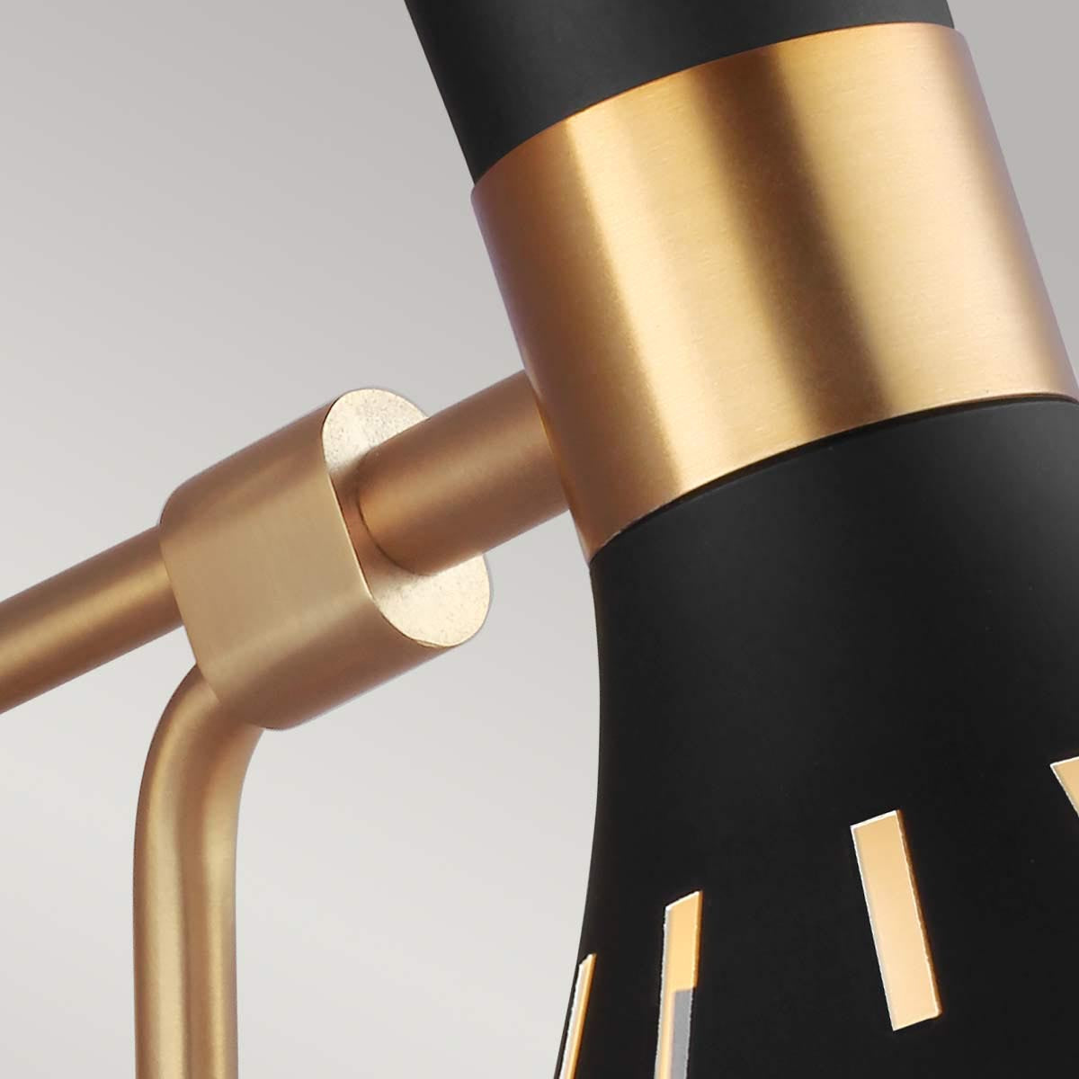 Elstead Lighting Feiss Joan 1 Light Wall Light - Midnight Black & Burnished Brass-FE-JOAN1-MB-5024005391616-Beaumonde