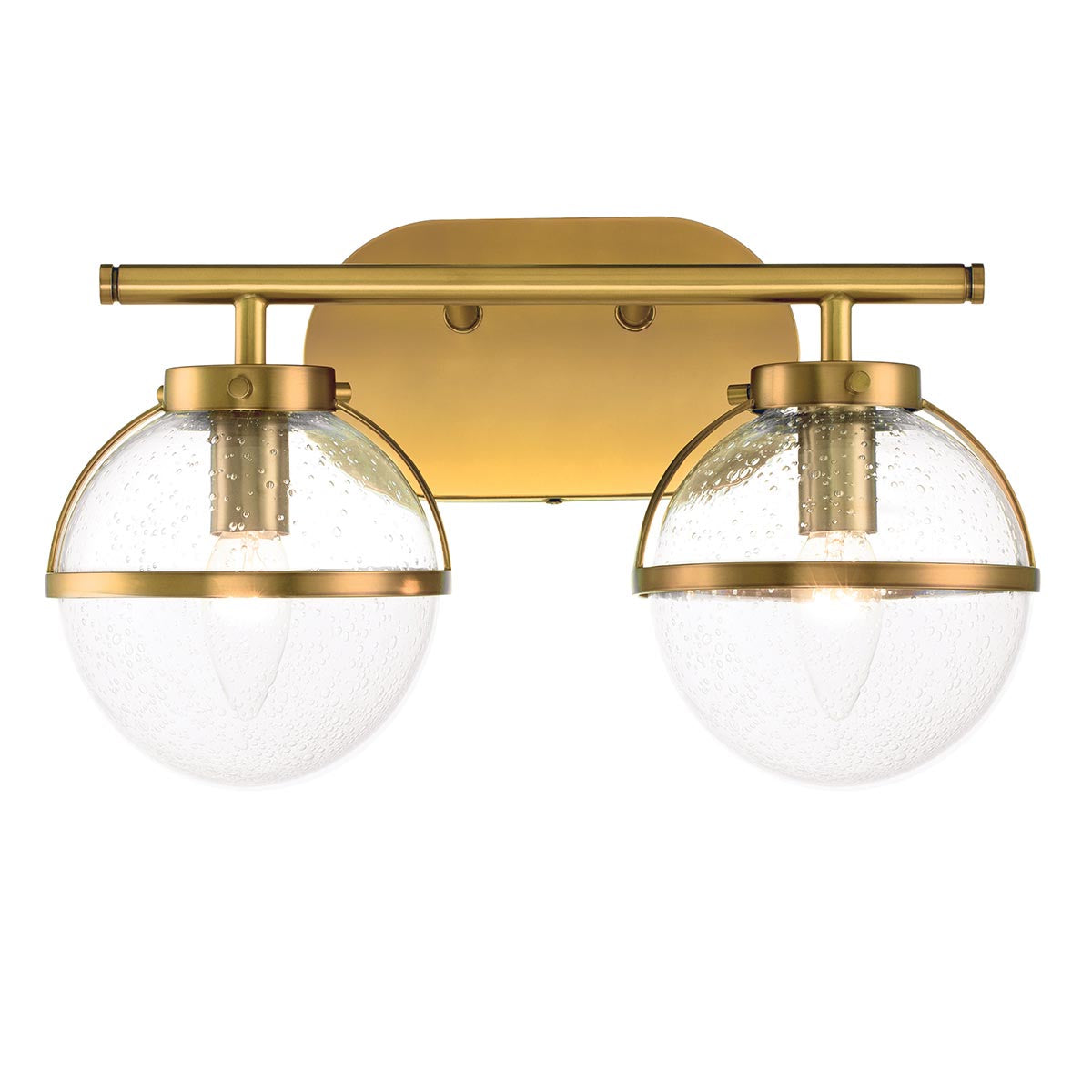 Elstead Lighting Hinkley Hollis 2 Light Wall Light - Clear/Brass-HK-HOLLIS2-C-HB-BATH-5024005559818-Beaumonde