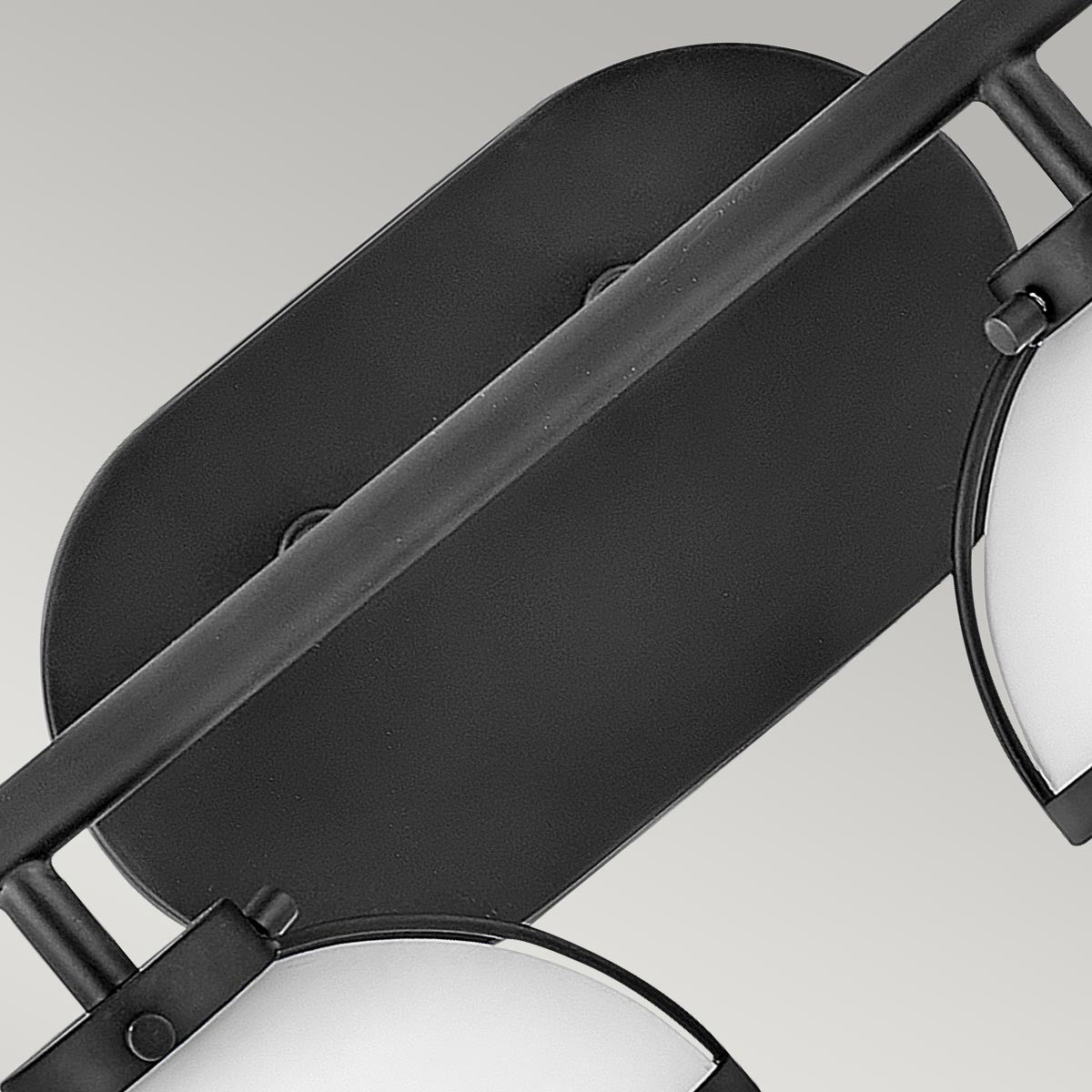 Elstead Lighting Hinkley Hollis 2 Light Wall Light - Opal/Black-HK-HOLLIS2-O-BK-BATH-5024005559917-Beaumonde