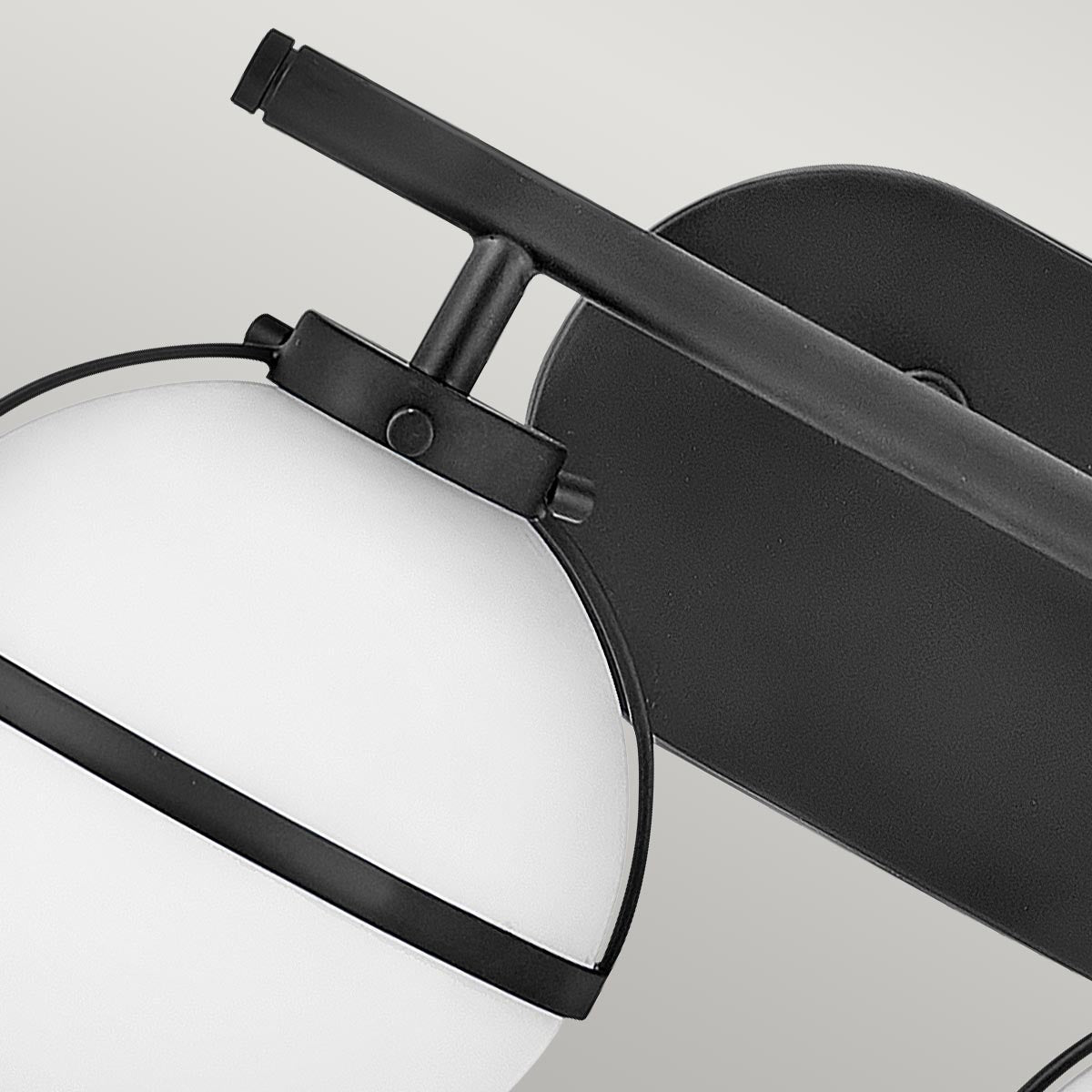 Elstead Lighting Hinkley Hollis 2 Light Wall Light - Opal/Black-HK-HOLLIS2-O-BK-BATH-5024005559917-Beaumonde