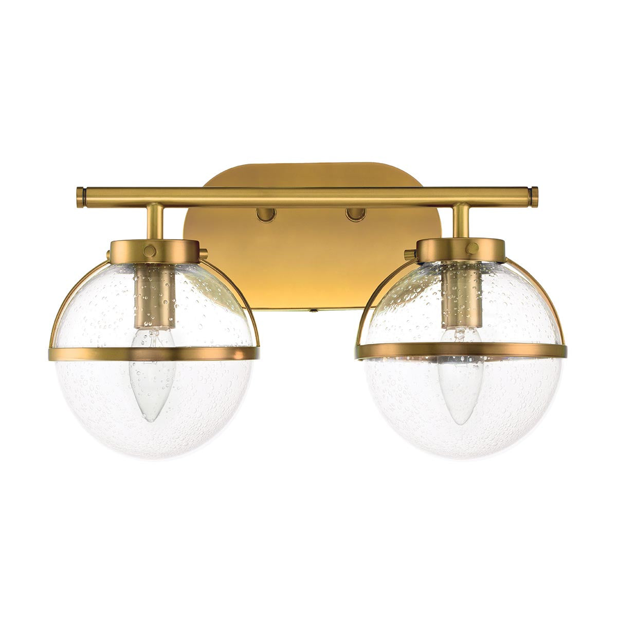 Elstead Lighting Hinkley Hollis 2 Light Wall Light - Clear/Brass-HK-HOLLIS2-C-HB-BATH-5024005559818-Beaumonde