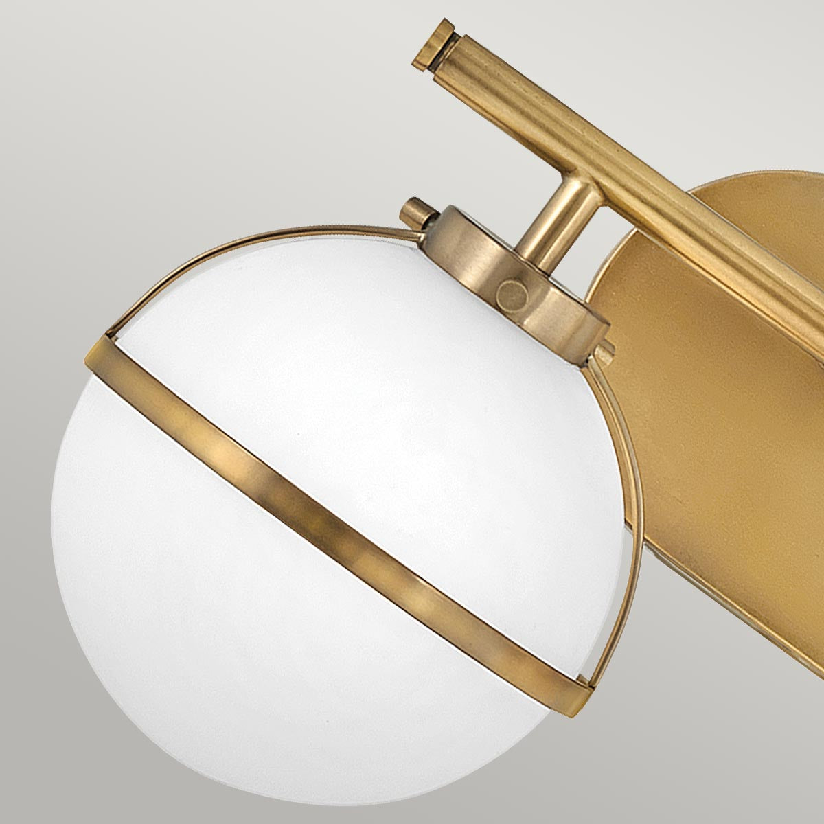 Elstead Lighting Hinkley Hollis 2 Light Wall Light - Opal/Brass-HK-HOLLIS2-O-HB-BATH-5024005560012-Beaumonde