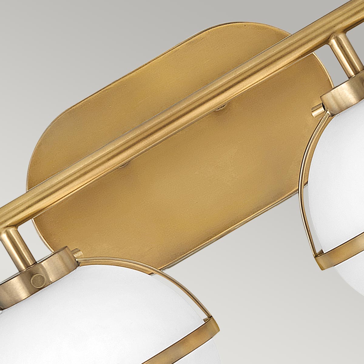 Elstead Lighting Hinkley Hollis 2 Light Wall Light - Opal/Brass-HK-HOLLIS2-O-HB-BATH-5024005560012-Beaumonde