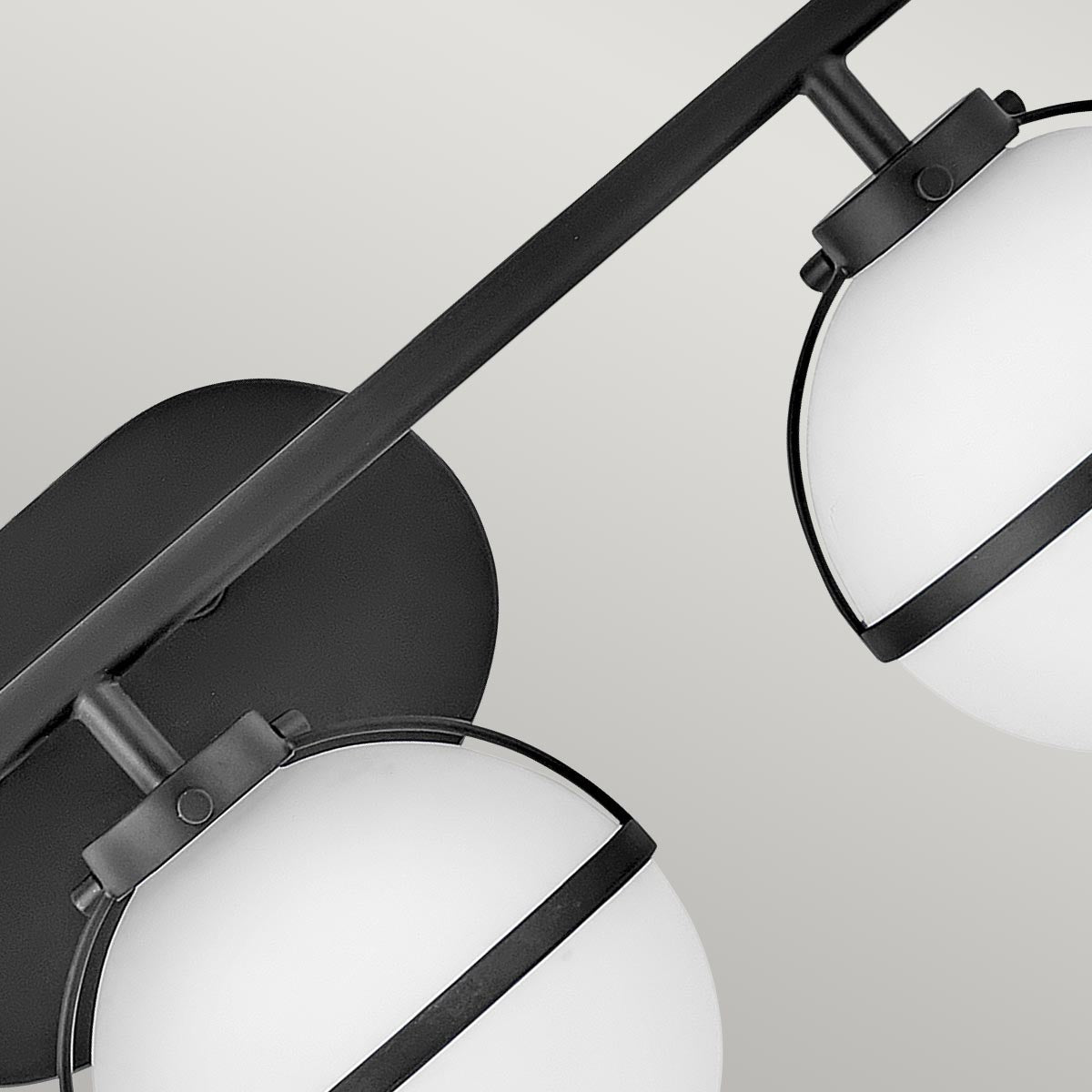 Elstead Lighting Hinkley Hollis 3 Light Wall Light - Opal/Black-HK-HOLLIS3-O-BK-BATH-5024005560319-Beaumonde