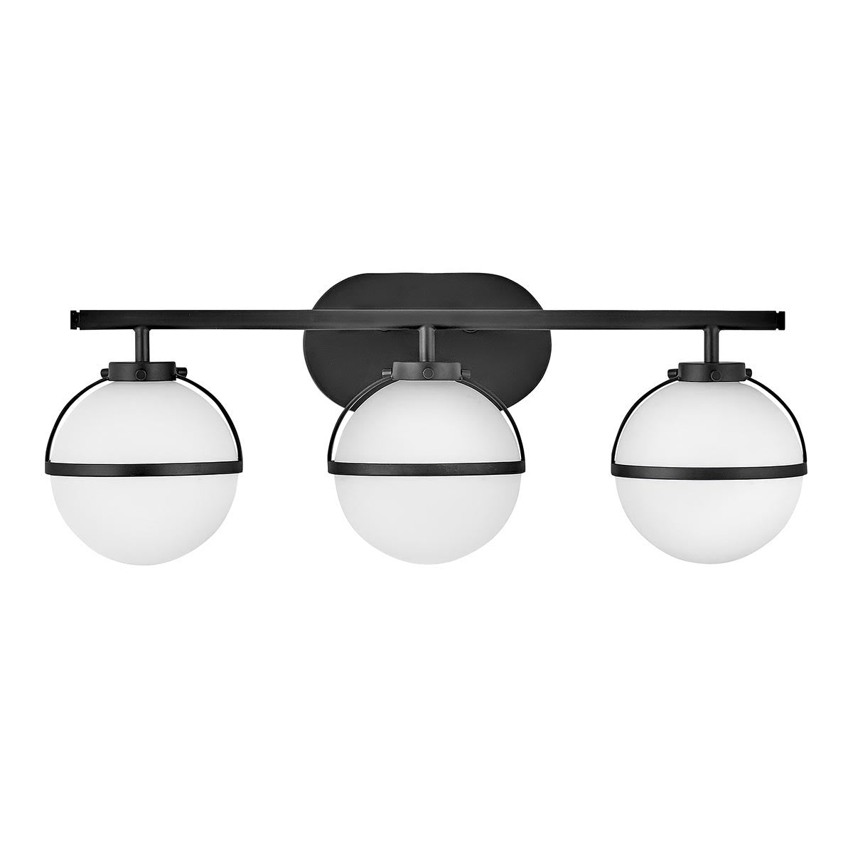 Elstead Lighting Hinkley Hollis 3 Light Wall Light - Opal/Black-HK-HOLLIS3-O-BK-BATH-5024005560319-Beaumonde