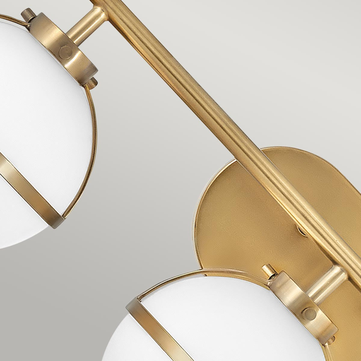 Elstead Lighting Hinkley Hollis 3 Light Wall Light - Opal/Brass-HK-HOLLIS3-O-HB-BATH-5024005560418-Beaumonde