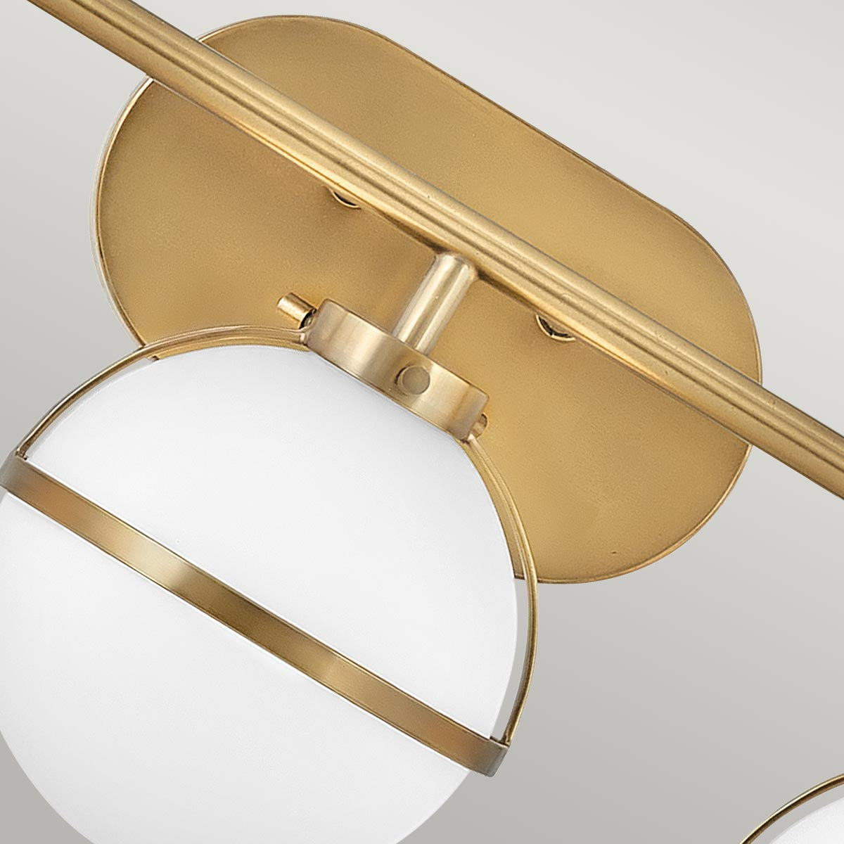 Elstead Lighting Hinkley Hollis 3 Light Wall Light - Opal/Brass-HK-HOLLIS3-O-HB-BATH-5024005560418-Beaumonde