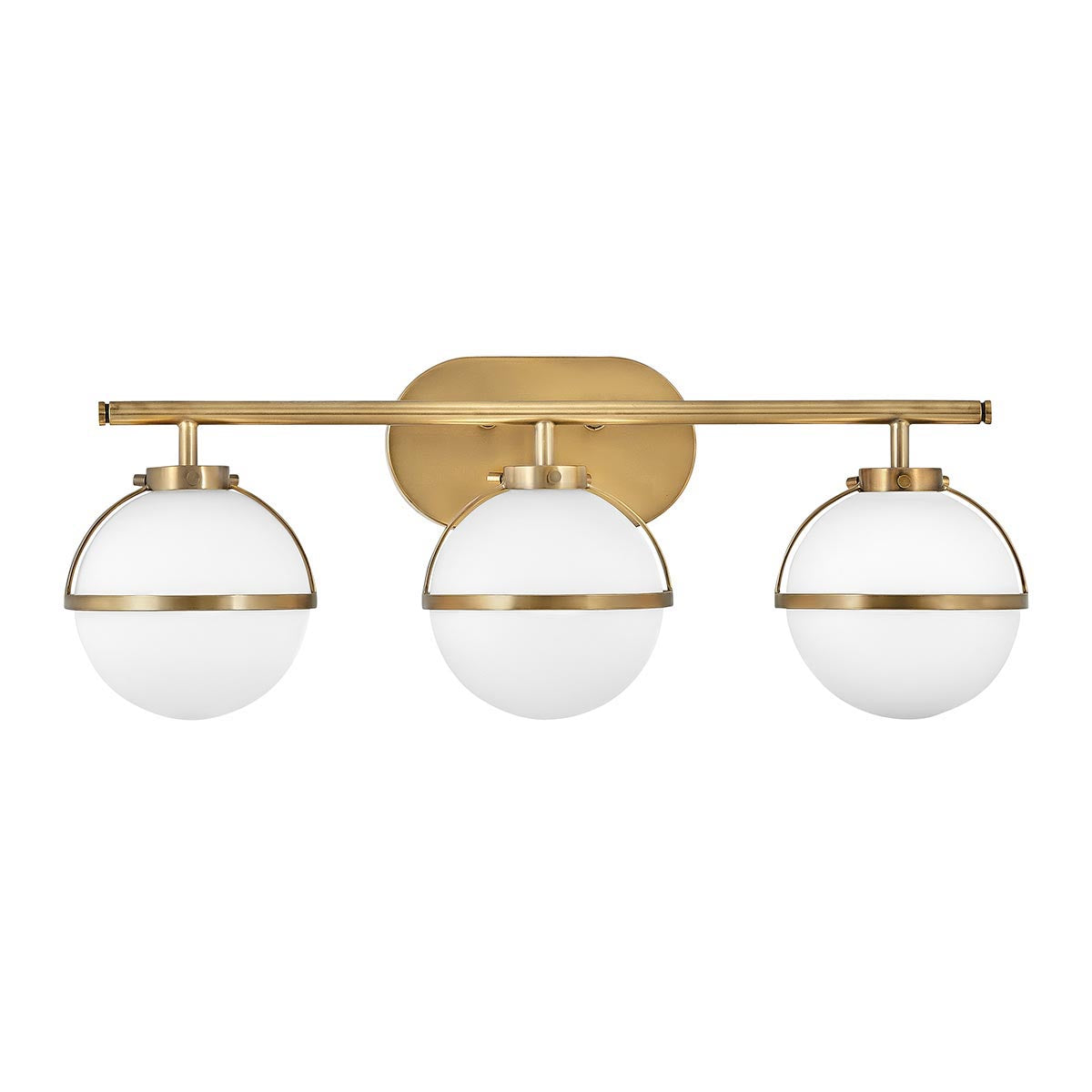 Elstead Lighting Hinkley Hollis 3 Light Wall Light - Opal/Brass-HK-HOLLIS3-O-HB-BATH-5024005560418-Beaumonde