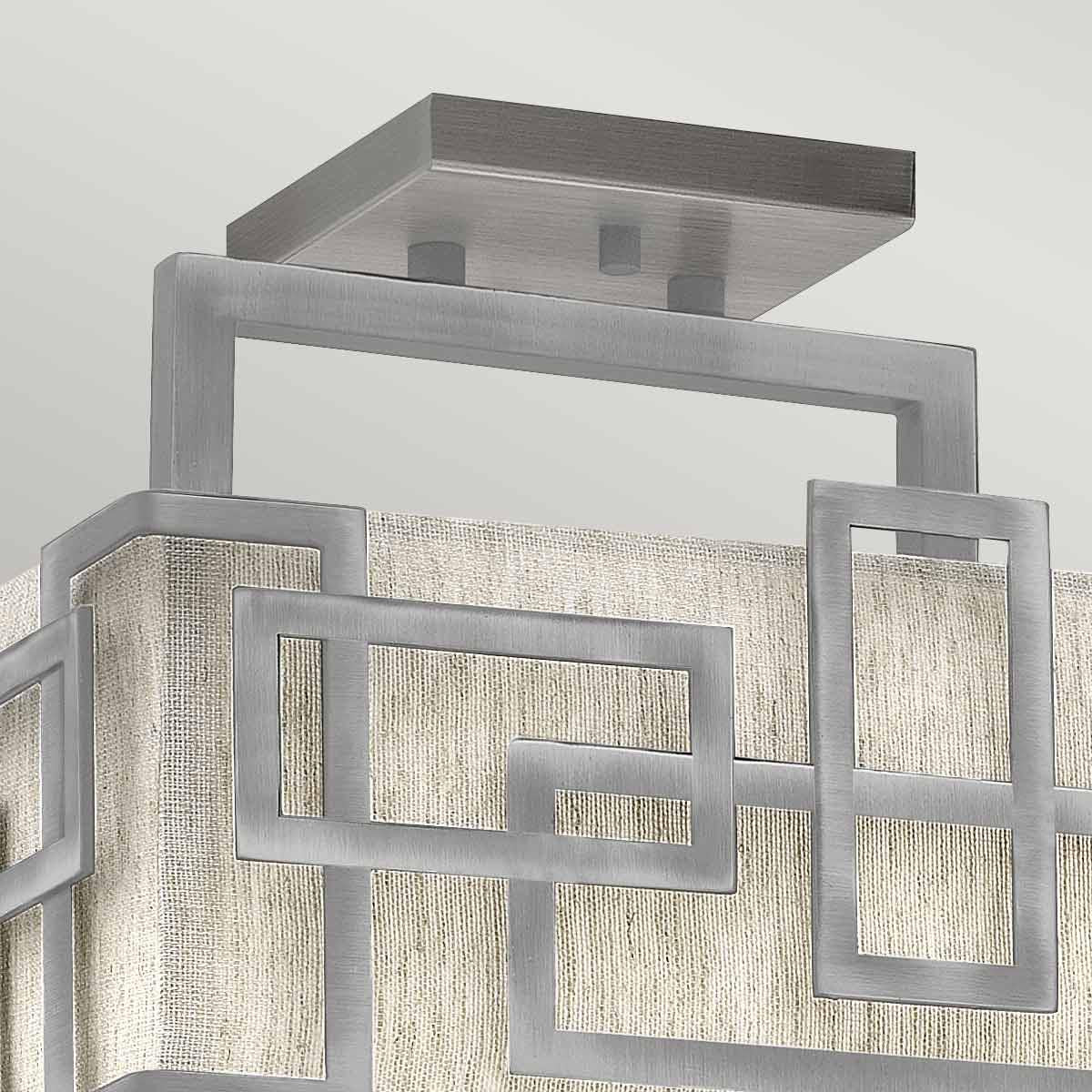 Elstead Lighting Hinkley Lanza 3 Light Semi Flush Mount - Antique Nickel-HK-LANZA-SF-AN-5024005333715-Beaumonde