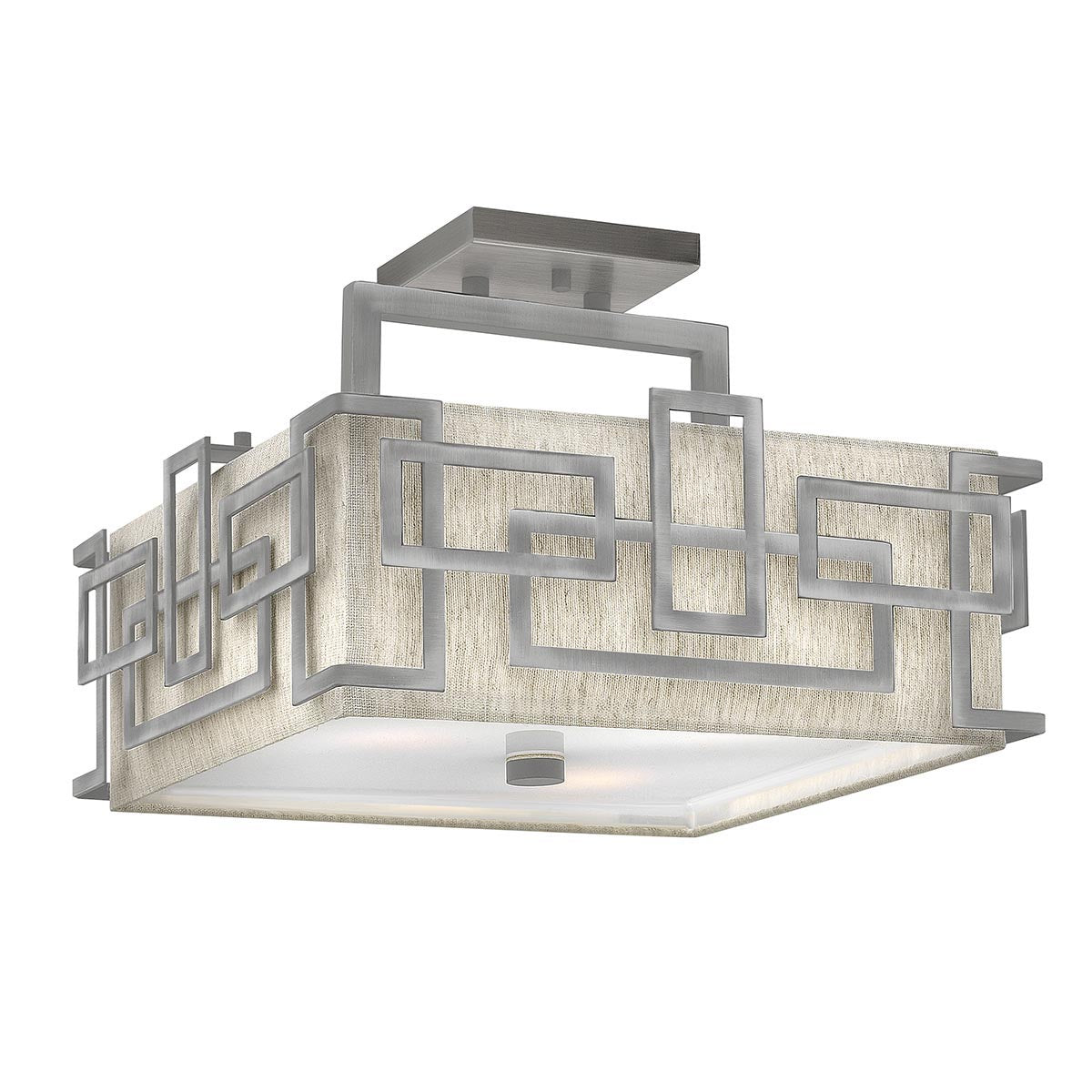 Elstead Lighting Hinkley Lanza 3 Light Semi Flush Mount - Antique Nickel-HK-LANZA-SF-AN-5024005333715-Beaumonde