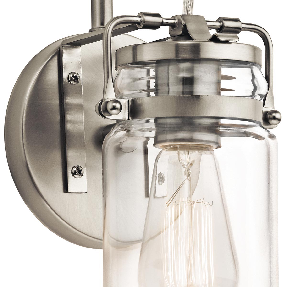 Elstead Lighting Kichler Brinley 1 Light Wall Light - Brushed Nickel-KL-BRINLEY1-NI-5024005294016-Beaumonde