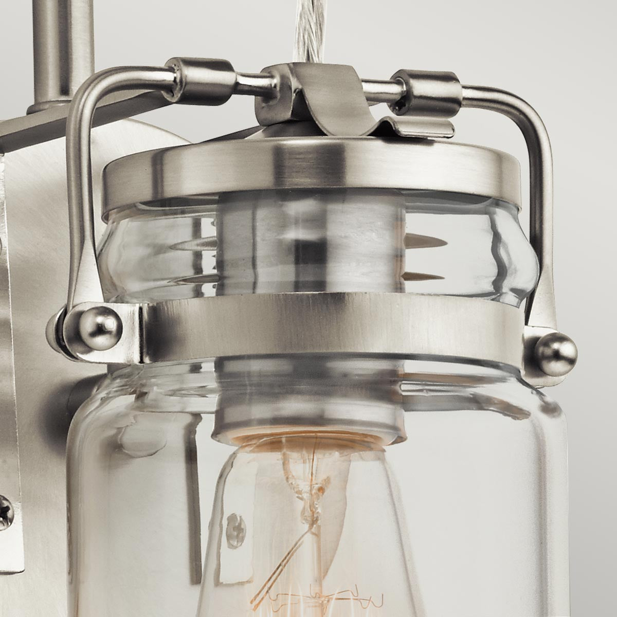Elstead Lighting Kichler Brinley 1 Light Wall Light - Brushed Nickel-KL-BRINLEY1-NI-5024005294016-Beaumonde