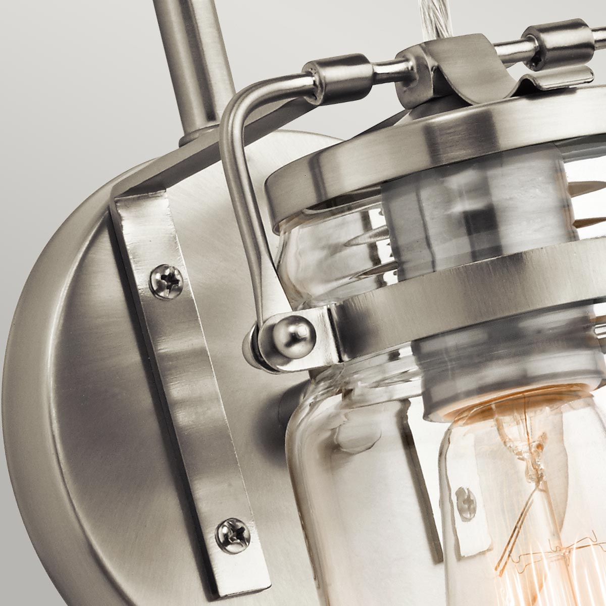 Elstead Lighting Kichler Brinley 1 Light Wall Light - Brushed Nickel-KL-BRINLEY1-NI-5024005294016-Beaumonde