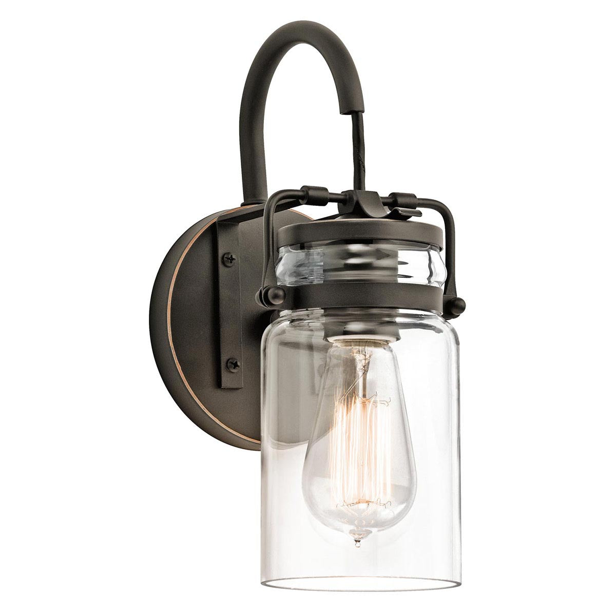 Elstead Lighting Kichler Brinley 1 Light Wall Light - Olde Bronze-KL-BRINLEY1-OZ-5024005231516-Beaumonde