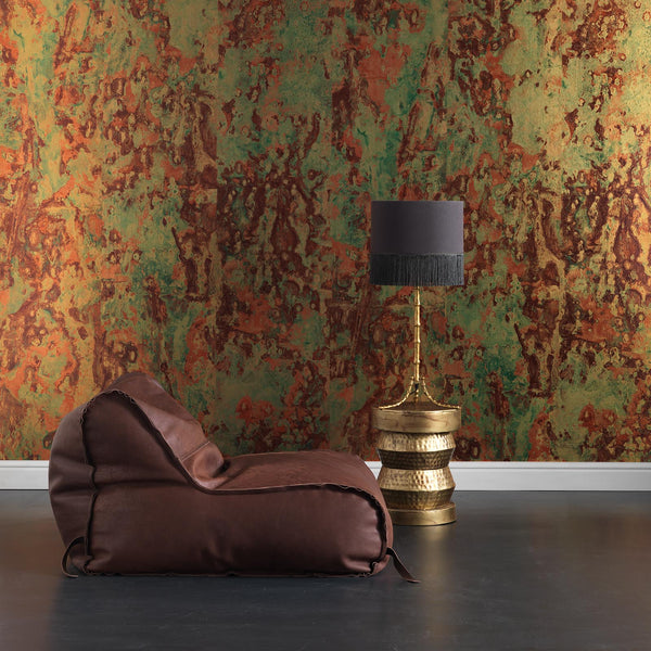 Spoiled Copper Metallic Wallpaper-NLXL-Beaumonde
