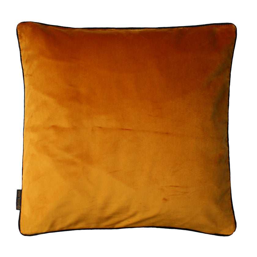 Wild Grasses Gold Piped Velvet Cushion