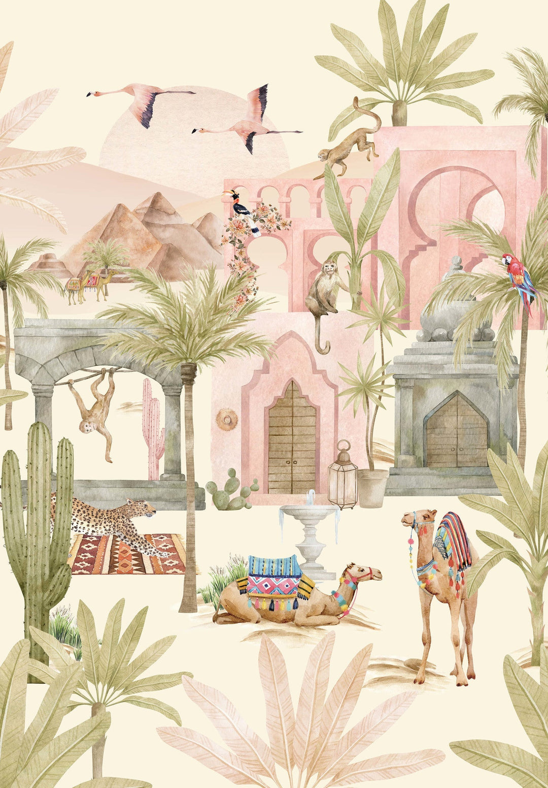 Pink Oasis Wallpaper Mural