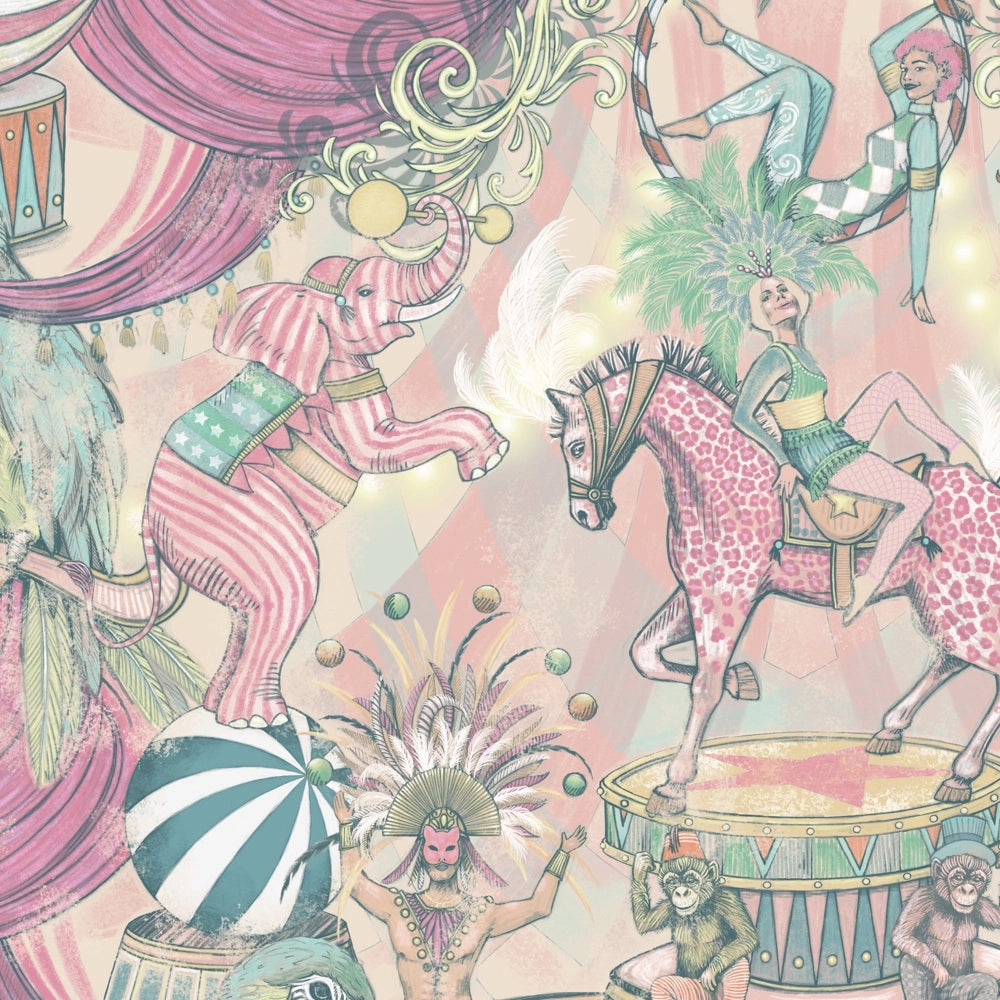 Funfair Pastel Pinks Wallpaper