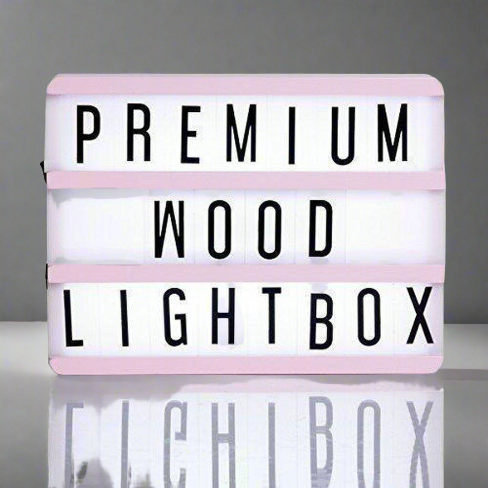 GingerSnap Wood A5 Lightbox Pale Pink-Beaumonde