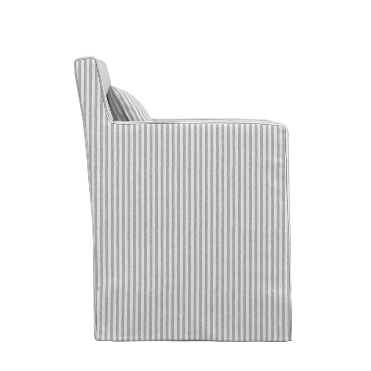 HO+ME Cove Dining Chair In Grey Ticking side
