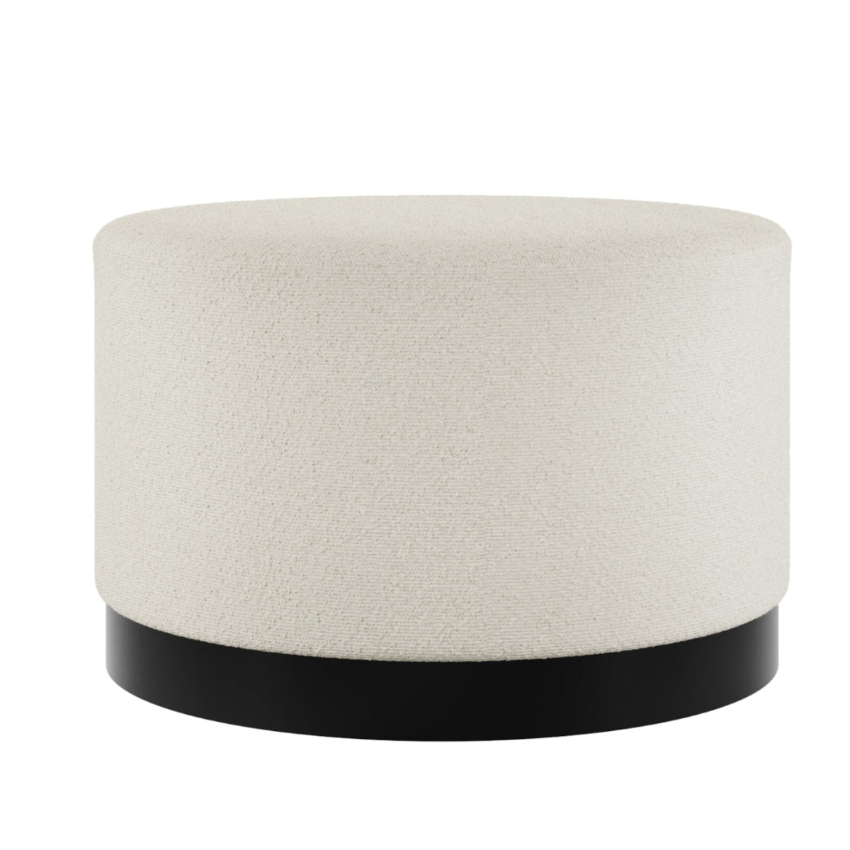 HO+ME Eclipse Large Pouffe In Matte Black And Ivory Boucle-Beaumonde